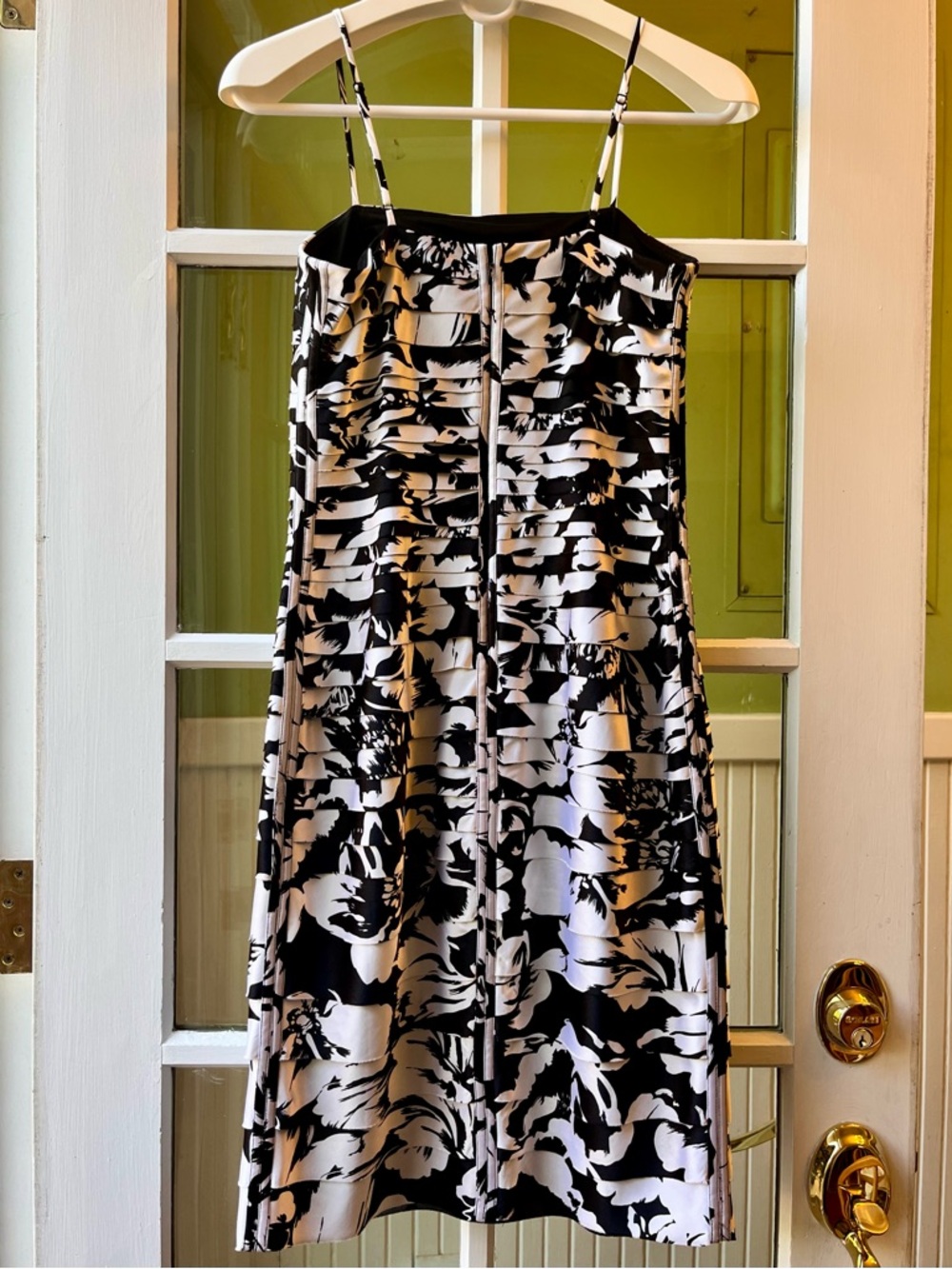 White House Black Market Stripey Sexy Floral-Print Spaghetti Strap Mini Dress - Picture 3 of 7